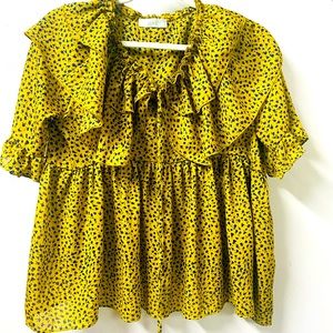 Ruffle babydoll blouse